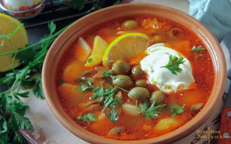 солянка мясная с грибами