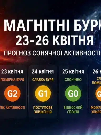 Магнітні бурі з 23 по 26 квітня: чого чекати
