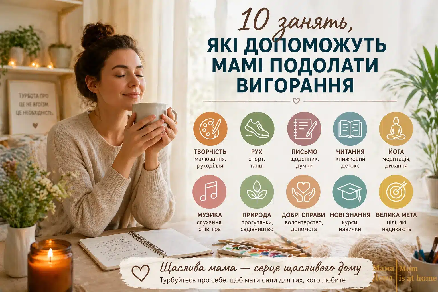 Мистецтво бути в ресурсі: 10 хобі, що рятують від вигорання