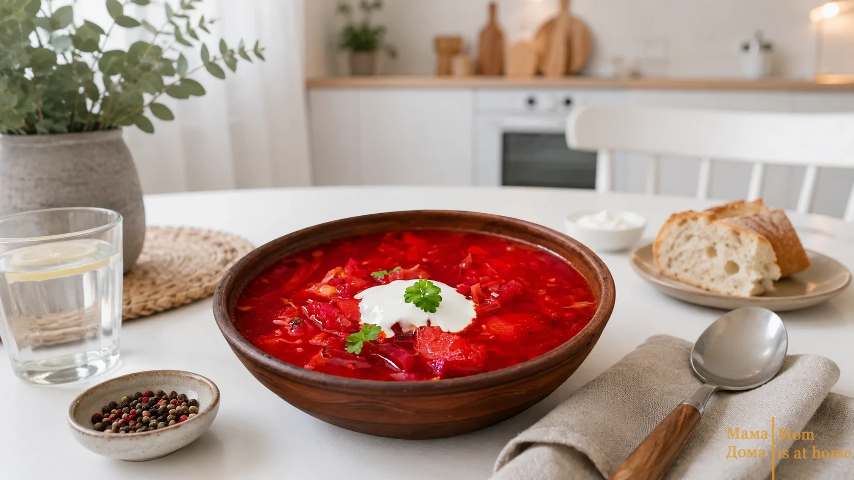 Цікавий швидкий літній борщ з квашеною капустою та куркумою